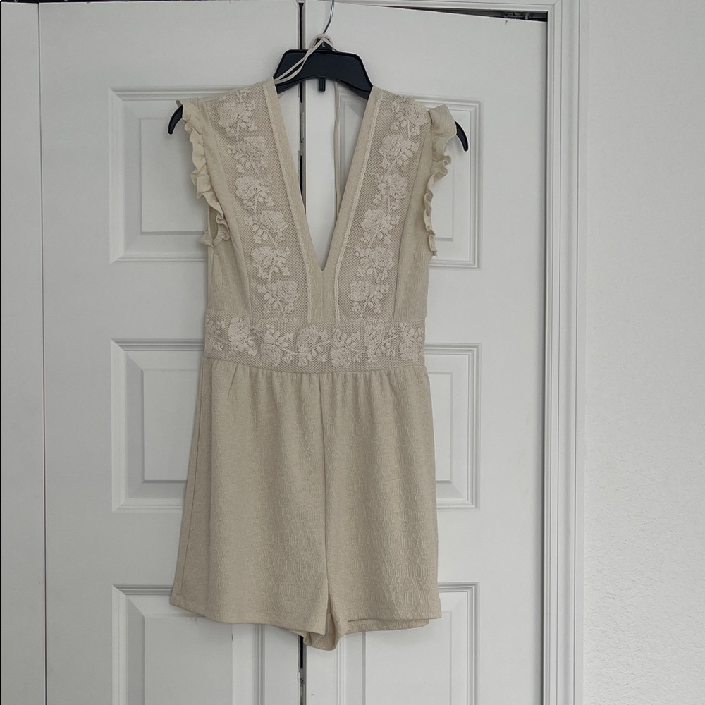 Zara Cream Lace Detail Romper
